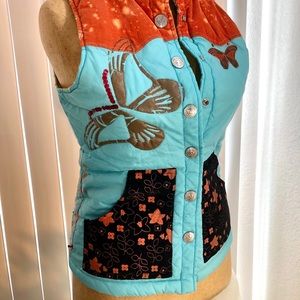 NWOT TRUE RELIGION sleeveless jacket snaps blue S